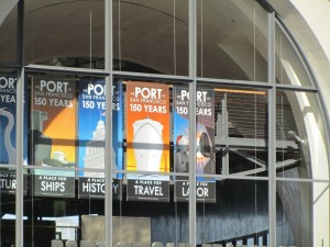 San Francisco Port 150th anniversary signs