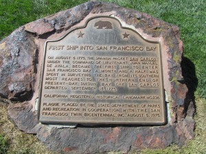 San Francisco colonial history sign at Fisherman's Wharf